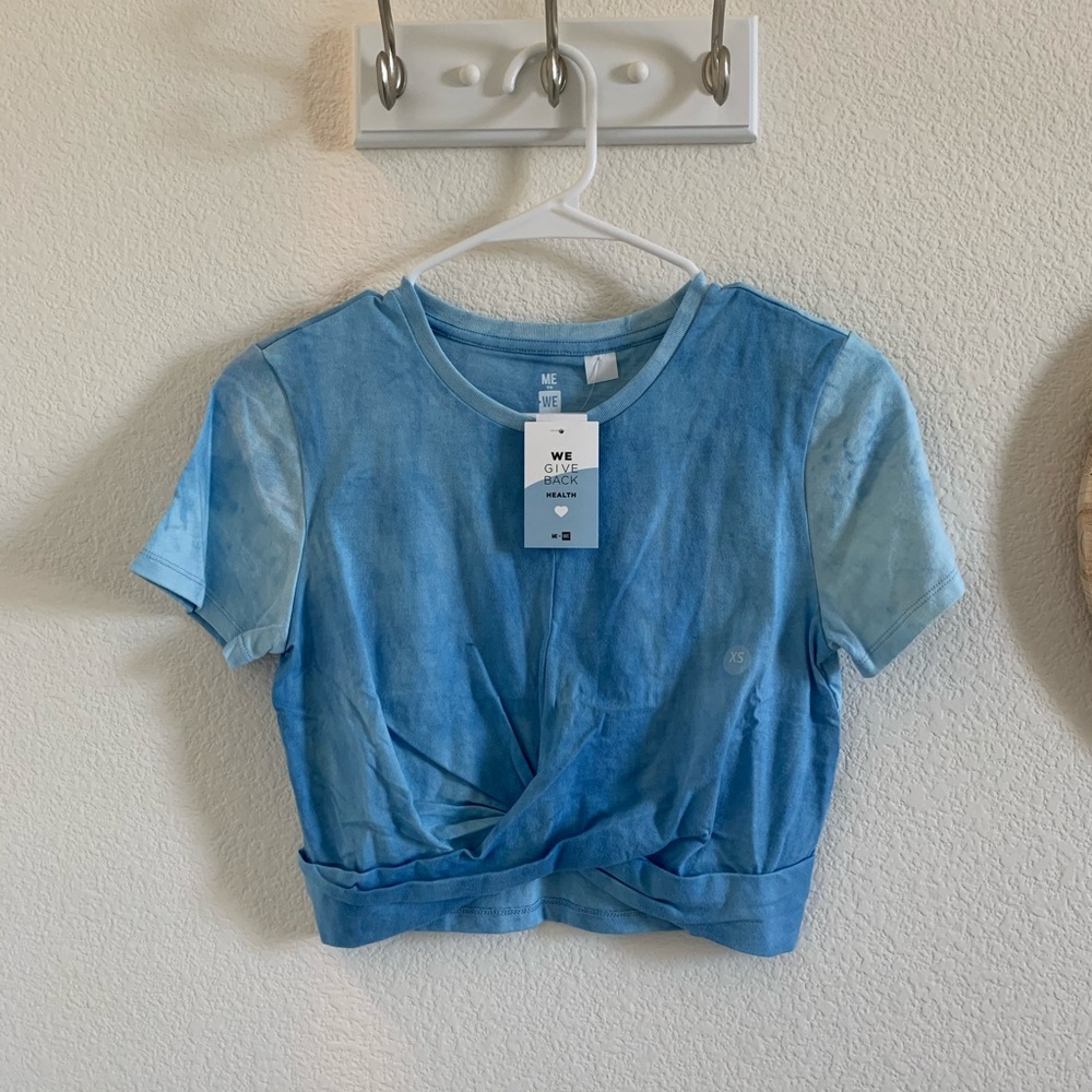 PacSun Blue Dye Crop Tee Size XS